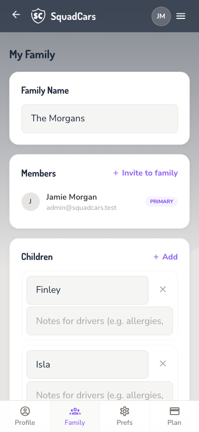 Family with members